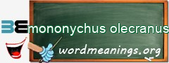 WordMeaning blackboard for mononychus olecranus